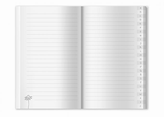 A6 Adressbuch im floralen Handlettering Design